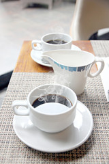 Coffee cup with heat.