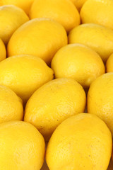Ripe lemons close-up