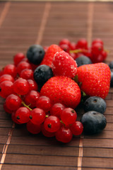 Strawberries, blueberries and currants