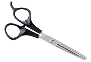 Hairdressing scissors, isolated on white