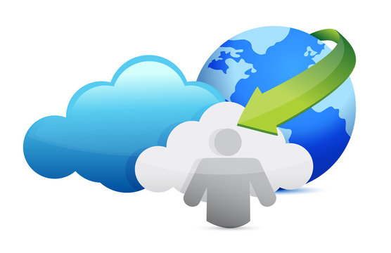 cloud computing and icon illustration