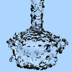 Acqua flusso rubinetto bottiglia