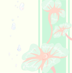 Decorative floral background with blue flowers