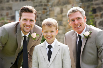 Groom With Best Man And Page Boy At Wedding
