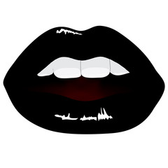 vector lips in black color
