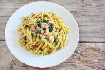 Trofie con gamberi e prezzemolo