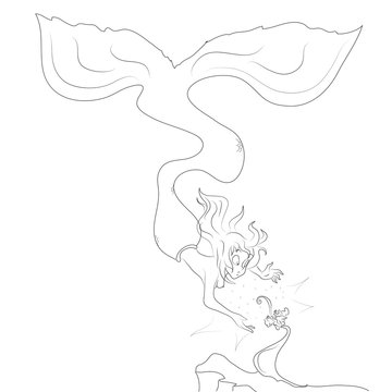 vector mermaid silhouette