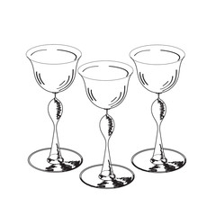 three glasses of wine
