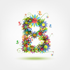 Floral letter for your design