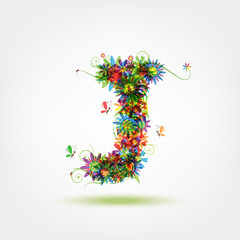 Floral letter for your design