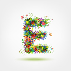 Floral letter for your design