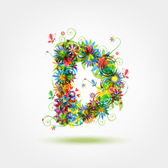 Floral letter for your design