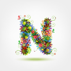 Floral letter for your design