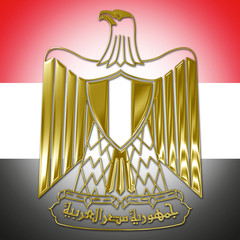 egypt coat of arm with flag