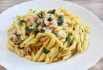 Trofie con gamberi e prezzemolo