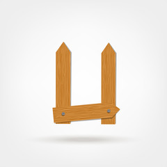Letter made from wooden boards for your design