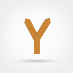 Letter made from wooden boards for your design