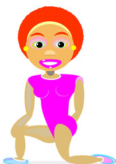 Mujer negra haciendo ejercicio físico.