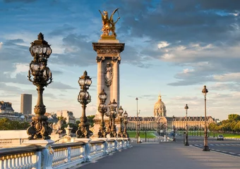 Foto op Plexiglas Pont Alexandre III Pont Alexandre III, Parijs, Frankrijk