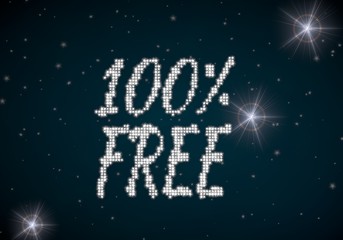 3d graphic of a glowing free symbol glittering on night sky