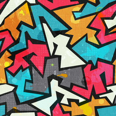 grunge colored graffity seamless pattern