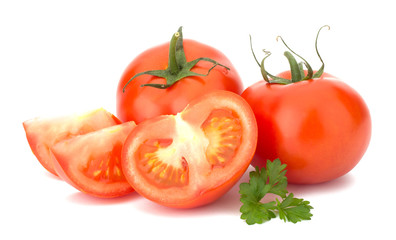 Ripe Tomato isolated on white background