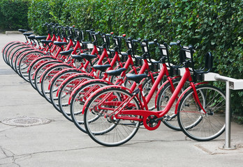Urban bike rental station in Moscow