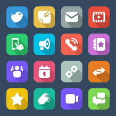 social flat icons