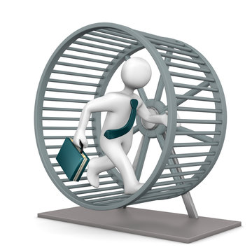 Hamster Running Wheel Businessman