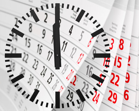 Kalender. Uhr. Zeit.