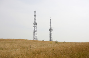 Aerials in countryside near Calne. Wiltshire. England