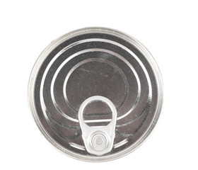 Metal tin conserve can, top view.