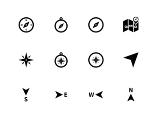 Compass icons on white background. - 55389601
