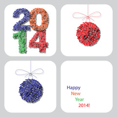 Vector Happy New Year 2014 decoration card