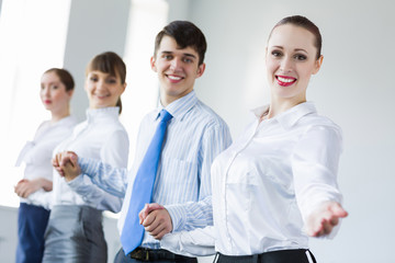 Businessteam holding hands