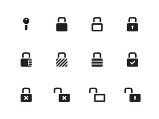 Locks icons on white background.