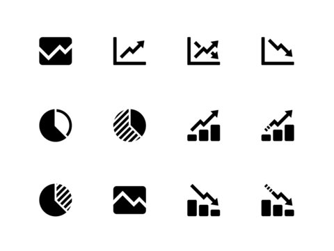 Line chart and Diagram icons on white background.