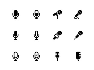 Microphone icons on white background. - 55390061