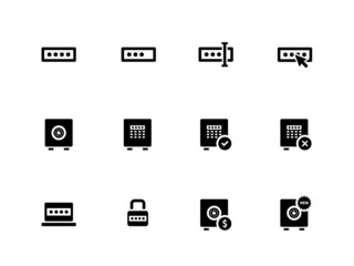 Fototapeta premium Password icons on white background.
