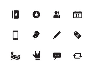 Social icons on white background.