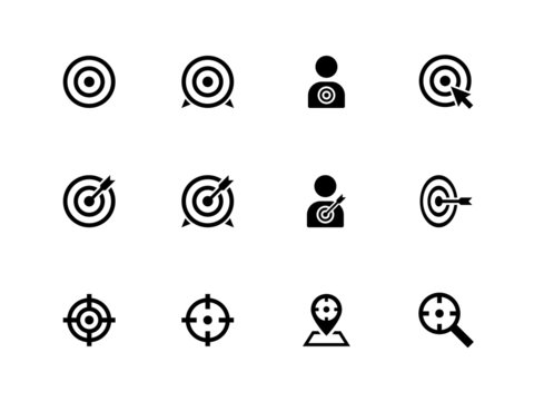 Target Icons On White Background.