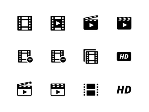Video icons on white background.