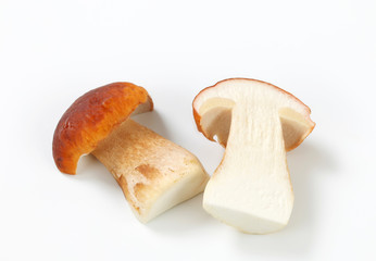 Halved mushroom