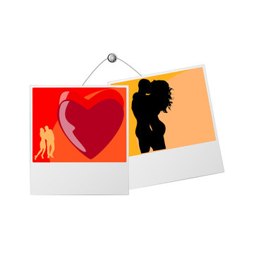 photo frame with love couple vector illustration
