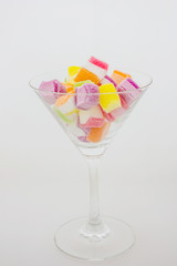 Candy fruit on a white background