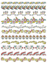 Set of Lace Paper with flower and leafs, vector