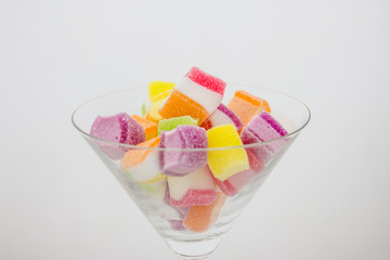 Candy fruit on a white background