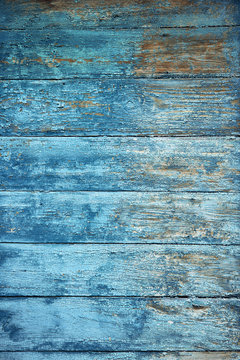 old wooden blue wall