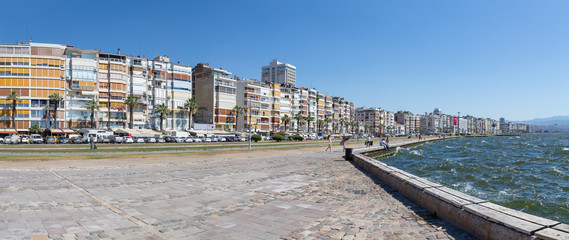 Panoramic view of Izmir waterfront, Turkey