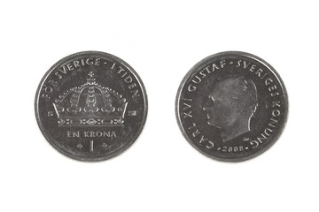 One Swedish Crown coin